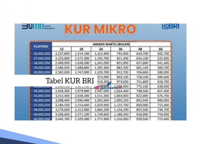 Tabel KUR BRI Terbaru Pinjaman Rp 65 Juta Angsuran Ringan, Ini Syarat Pengajuannya 