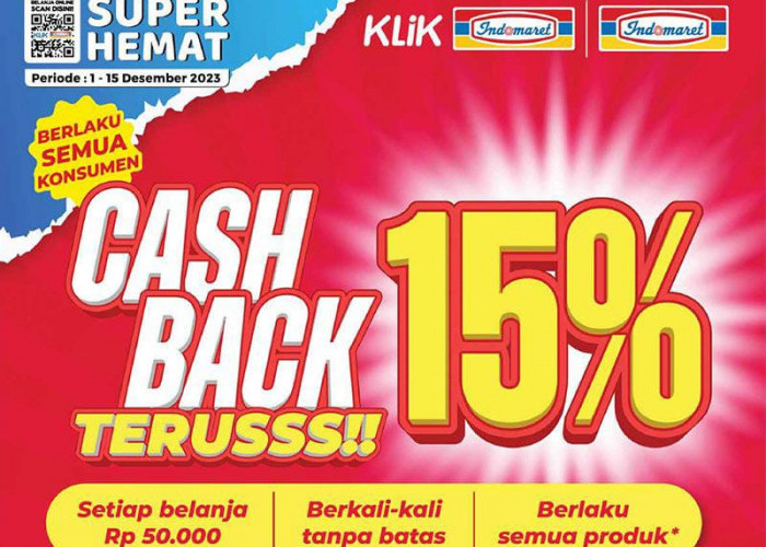 Ada Cashback 15% di Indomaret Dari Tanggal 1-15 Desember Untuk Semua Konsumen, Cek Promo Lainnya di Sini